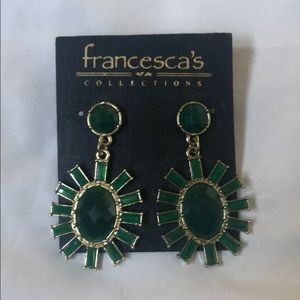 Emerald Green Dangle Studs